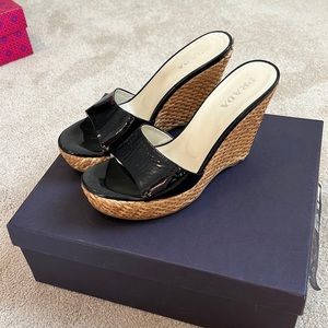 Prada Patent Leather Wedges